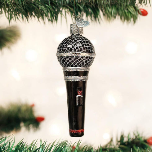 Old World Christmas Ornaments: Musical Instruments Glass Blown Ornaments for Christmas Tree, Microphone...