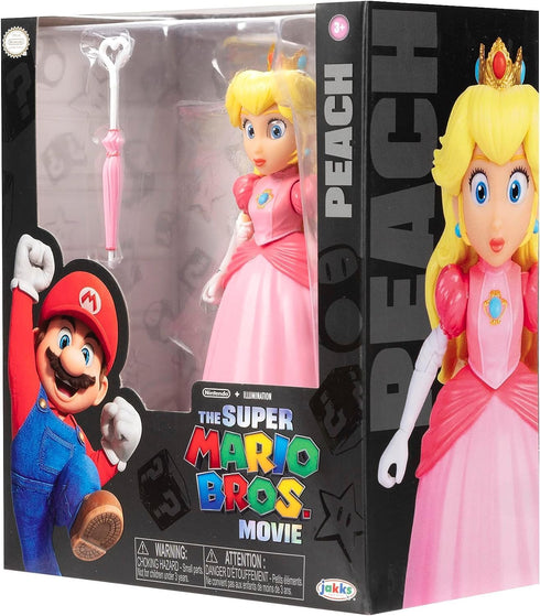 THE SUPER MARIO BROS. MOVIE - 5 Inch Action Figure Series 1 – Princess Peach Figure with Umbrella Accessory...