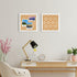 Decorative Cork Board for Walls, Square Bulletin Board with Floral Print, White Framed Pin Board Vision Board for Office School Bedroom and Dorm R...
