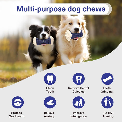 PcEoTllar Dog Toys for Aggressive Chewers, Indestructible Dog Chew Toys, Dog Puzzle Toys with Beef Flavor, Interactive Dog Toys, Safe Rubber, for ...