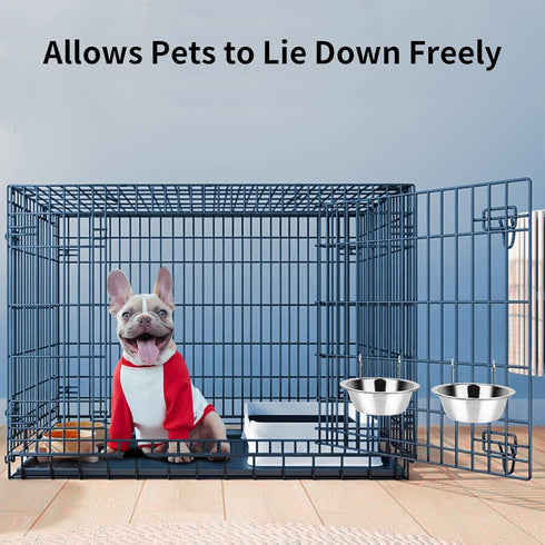 2PCS Kennel Water Bowl Hanging,Stainless Steel Puppy Bowls for Small Dog Cage,Dog Kennel, Dog Crate, Catio Accessories,Dog Crate Water Bowl Dog Di...