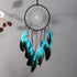 Dream Catcher with Bicolor Mesh, Handmade Dark Tone Dreamcatcher with Black and Turquoise Feather Wall Hanging Decoration...