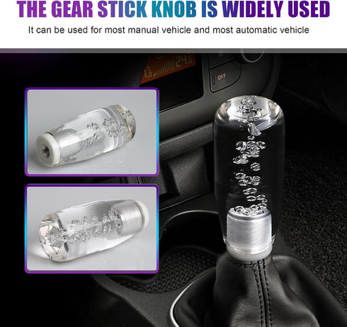1 Pack Car Shift Knob, LED Luminous Crystal Gear Shifter with Colorful Lights, Automobile Interior Supplies, Universal for Most Cars, Trucks and V...