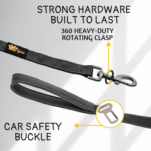 Heavy Duty Bungee Dog Leash 6 ft - 7.5 ft for Large and Medium Dogs | No Pull, Reflective, Tactical Dog Leash | Soft Neoprene Padded Double Handle...