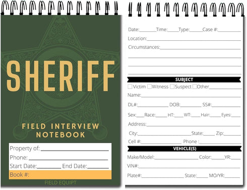 Law Enforcement Incident Report Notepads, Sheriff, Security & Police Gear, EDC Officer Notebook, Cop Gifts, Interview Equipment Accessories Book, ...