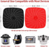 Upgrade Reusable Air Fryer Liners With Raised Silicone | Patented Product | BPA Free Non-Stick Mats | Tray Accessories | 2 Size Options 8 Inch Squ...