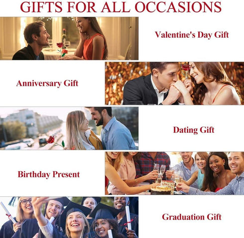 24K Red Rose Christmas Her, Eternal Love Real Gold Plated Rose Flower, Romantic Wife, Mom, Grandma, Anniversary Present, Birthday, Wedding ( Red)...