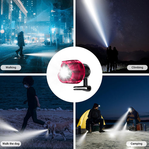 Headlights for Croc - 4pcs LED Croc Lights for Shoes Croc Charm Accessories, IP68 Waterproof for Adults and Kids - Hiking, Walking Dog and Camping...
