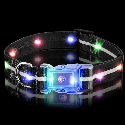 Light Up Dog Collars, IP68 Waterproof USB Rechargeable Flash Necklace LED Dog Collar, Super Dog Collar Light at Night to Keep Your Pet Safety for ...