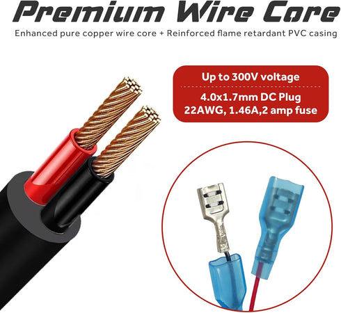 79inch Trail Camera Power Cord: DC External Power Cable,4.0x1.7mm DC Plug Compatible, Ideal for Connection with Portable Power Banks, Solar Panels...