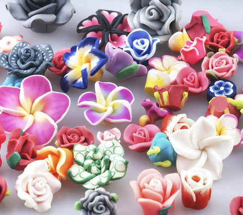 ALLinONE Mixed Size and Style Fimo Polymer Clay Flower for DIY Craft (100)...