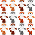 12 Pcs Cute Stuffed Animal Toy 4 Inch Mini Plush Turtle Puppy Dog Pig Ornaments Stuffed Doll Keychain Handbag Pendant for Birthday Party Favors DI...