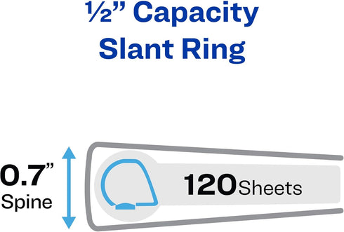 Avery Heavy Duty View 3 Ring Binder, 0.5" One Touch Slant Ring, Holds 8.5" x 11" Paper, 1 Black Binder (79381)...
