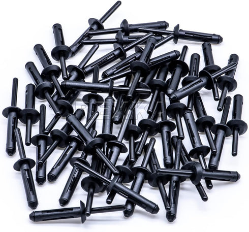 Rexka 50pcs Fender Flare Bumper Door Trim Plastic Rivet Retainer 1/4 Hole Compatible with Chrysler 6506007AA 07-20 Jeep Wrangler, Wrangler Unlimit...