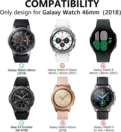 Case Compatible with Samsung Galaxy Watch 46mm, NaHai TPU Slim Plated Case Scratch-Proof Cover All-Around Protective Bumper Shell for Galaxy Watch...