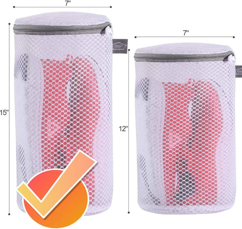 Kimmama Shoes Wash Bags,Sneaker Mesh Washing Bag,Shoe Cleaning Laundry Bag,125 Honeycomb Fabric,Gray Zipper,Large Size,7 x 15 inch,Pack of 2 for G...