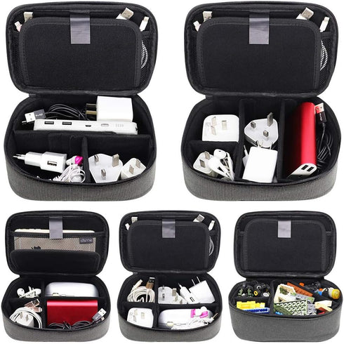 sisma Tech Travel Organizer Small Electronic Accessories Carrying Bag for Cables Phone Chargers Power Cords Earbuds Adapter, Special Edition...