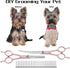 Professional Dog Grooming Scissors Set, 4 in 1 Dog Grooming Scissors Kit, Curved Dog Scissors Pet Thinning Shears, Pink...