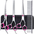 Gimars Dog Grooming Scissors Kit Professional 4CR with Safety Round Tip, 5 in 1 Heavy Duty Titanium Coated Thinning & Curved & Straight Shears...