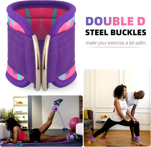 Ankle Resistance Bands with Cuffs, Ankle Bands for Working Out?Resistance Bands for Leg Butt Training Workout Equipment for Kickbacks Hip Gluteus ...