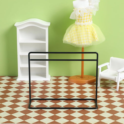 NUOBESTY Doll Clothes Rack Doll Dress Rack, Doll Garment Rack Clothes Hanger Mini Coat Hanger, Compatible with 18 Inch Doll Accessories Metal Doll...