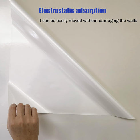 Static Whiteboard Wallpaper Roll, Portable Restickable Dry Erase White Board Wall Paper (16.5X196 in.) No Adhesive for Home Office Classroom...