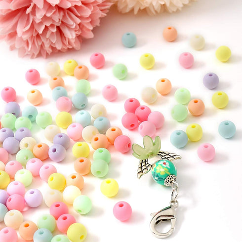 ToBeIT Color Beads Acrylic Round Beads Pastel Round Bead for DIY Necklace, Bracelet, Earring Jewelry Making (8mm-770pcs)...
