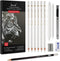 White Charcoal Pencils Set - 12 Piece Sketch Highlight White Pencils Set for Drawing, Sketching, Shading, Blending, Artist Pencils for Artists, Pr...