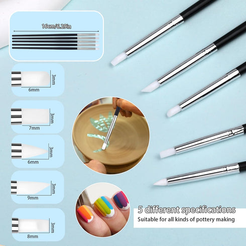 Dotting Tools, Silicone Clay Sculpting Tool, Clay Tools, Polymer Clay Tools, Clay Sculpting Tools with 15 PCS Modeling Dotting Tool, Embossing Too...
