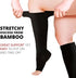 BAMS Plus Size Open Toe Compression Socks Wide Calf – Viscose from Bamboo Graduated (Toeless Black, XX-Large)...