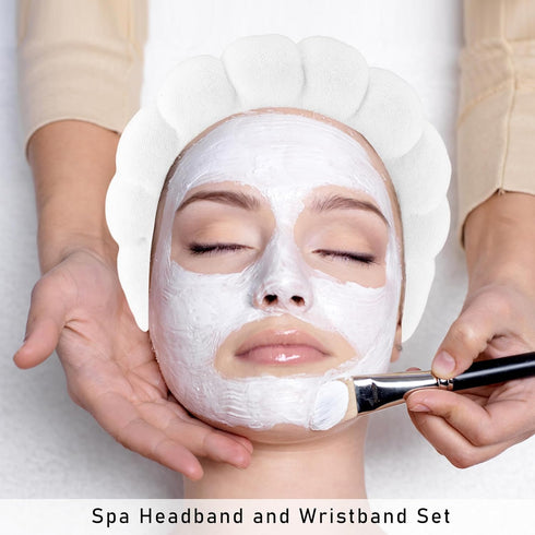 6Pcs Skincare Headbands for Washing Face Khaki Wristabnds for Washing Face Makeup Headband for Women Spa Headbands and Wristbands Set Face Wash He...