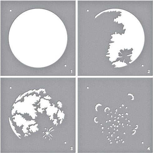 SPELLBINDERS PAPERCRAFTS, INC Spellbinders Stencil-Layered Full Moon, White...