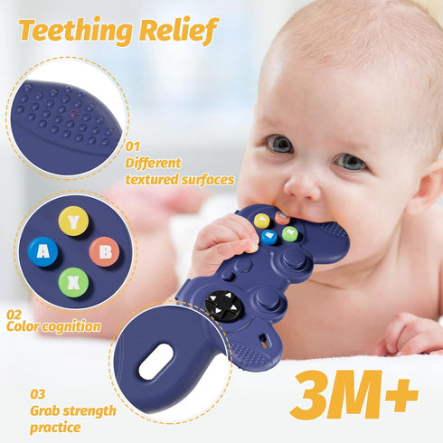 NCVI Teething Toys, Silicone Teether, Teething Toys for Babies 5-12 Months, Teething Relief, Game Control Shape Teether Toys Gift, Baby Chew Toys ...