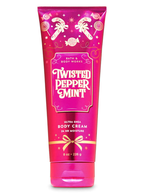Bath & Body Works TWISTED PEPPERMINT 24 Hour Moisture Ultra Shea Body Cream 8 oz / 226 g...