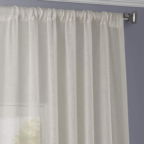 HPD Half Price Drapes Linen Sheer Curtains 84 Inches Long Linen Curtain for Bedroom & Living Room (1 Panel), 50W x 84L, Gardenia...
