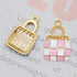 Julie Wang 60Pcs Mixed Enamel Alloy Women Fashion Purse Charm Black Blue Pink for Keychain Bracelet Jewelry Making Craft DIY Accessory...