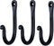 HB Decorative Hook Wrought Iron Wall Mount Coat Hooks ~ Set of 3 Handmade Classic Wall Hooks for Hanging Keys, Bags, Towels (Robe Hanger)...