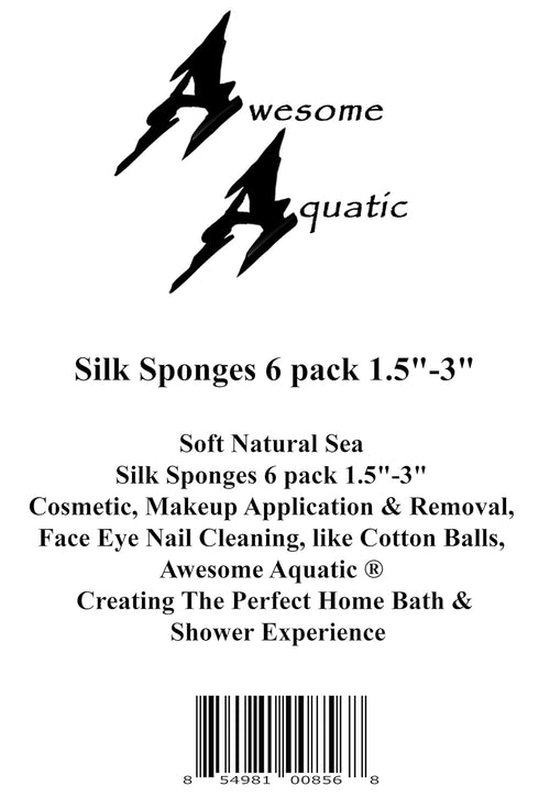 Soft Natural 6 Silk Sponges 1.5"-3" Cosmetic Makeup Application Removal Face Eye Nail Cleaning Like Cotton Balls Awesome Aquatic Creating The Perf...