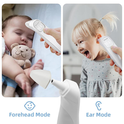 Berrcom Forehead and Ear Thermometer for Adults and Kids, Digital Infrared Thermometer for Baby Touchless Medical Thermometer with LED Display and...