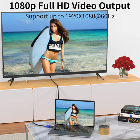 DisplayPort to VGA Adapter 1080P Converter, Display Port DP to VGA Adapter Male to Female Connector Compatible with Computer, Desktop, Laptop, PC,...