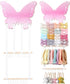 POVETIRE Headband Holder Bow Holder for Girls Hair Bows,Butterfly Hair Accessories Organizer Storage Wall Hanging Display for Nursery Toddler Girl...