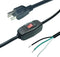 10FT 18 Gauge 3 Prong AC Power Cord Cable with ON/OFF Switch, Pigtail (Open End Wiring), NEMA 5-15 Plug SJTW 18AWG 10A125VAC...