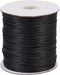 200 Yards 1.5mm Waxed Polyester Cord Thread Black Korean Braided Beading Cord Bracelet Necklace Wire Thread with Spool for Jewelry Craft Making Ma...