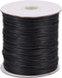 200 Yards 1.5mm Waxed Polyester Cord Thread Black Korean Braided Beading Cord Bracelet Necklace Wire Thread with Spool for Jewelry Craft Making Ma...