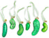 DEMDACO Pickle Festive Green 4 x 2 Glass Christmas Decorative Hanging Ornaments Game...