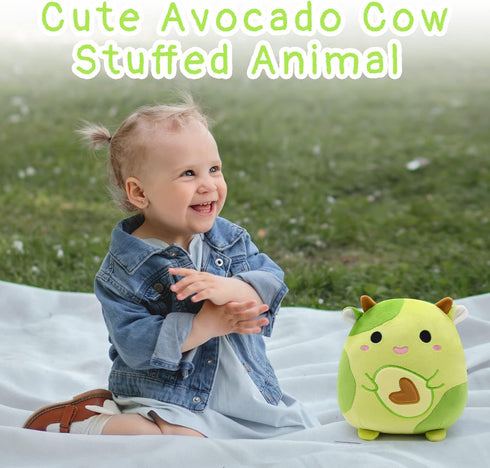 Avocado Cow Plush Pillow Toy, 8Inch Adorable Cow Stuffed Animals Soft Cow Plushie Toys, Avocado Pillow Kawaii Cow Stuff Home Decoration Christmas ...