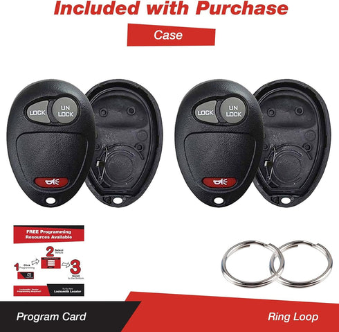 KeylessOption Just The Case Keyless Entry Remote Key Fob Shell for L2C0007T (Pack of 2)...