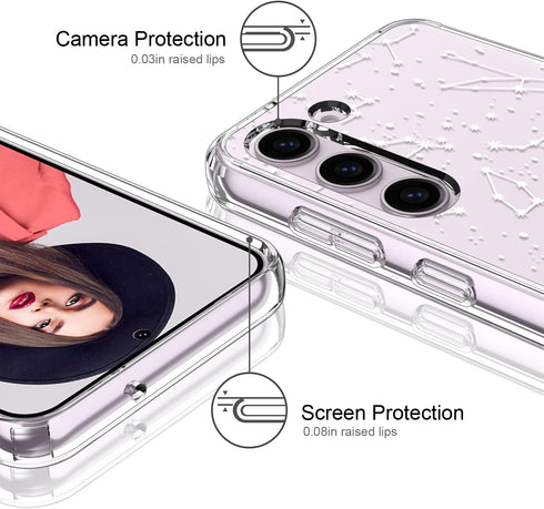 ICEDIO for Samsung Galaxy S23 Plus Case,Slim Fit Crystal Clear Cover with Fashion Designs for Girls Women,Durable Rugged Protective Phone Case for...