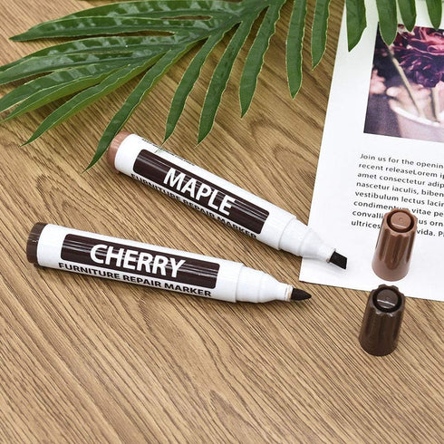 CALIDAKA Furniture Repair Wood Repair Markers Touch Up Pen Marker Repair Pen for Stains,Scratches,Wood Floors,Tables,Carpenters Simple Paint Fix(B...