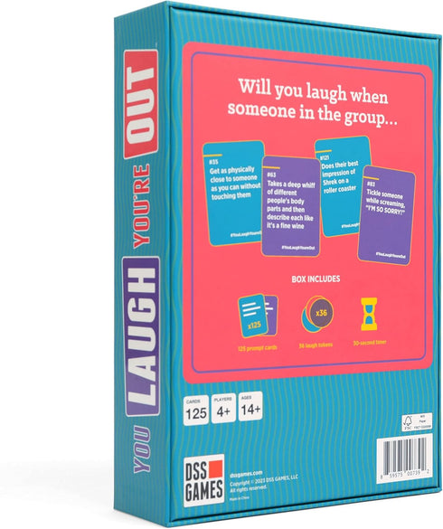 DSS Games You Laugh You're Out A Party Game with Hilarious Charades Family Card Games for Adults & Kids, 125 Prompt Cards Fun Card Games for Famil...